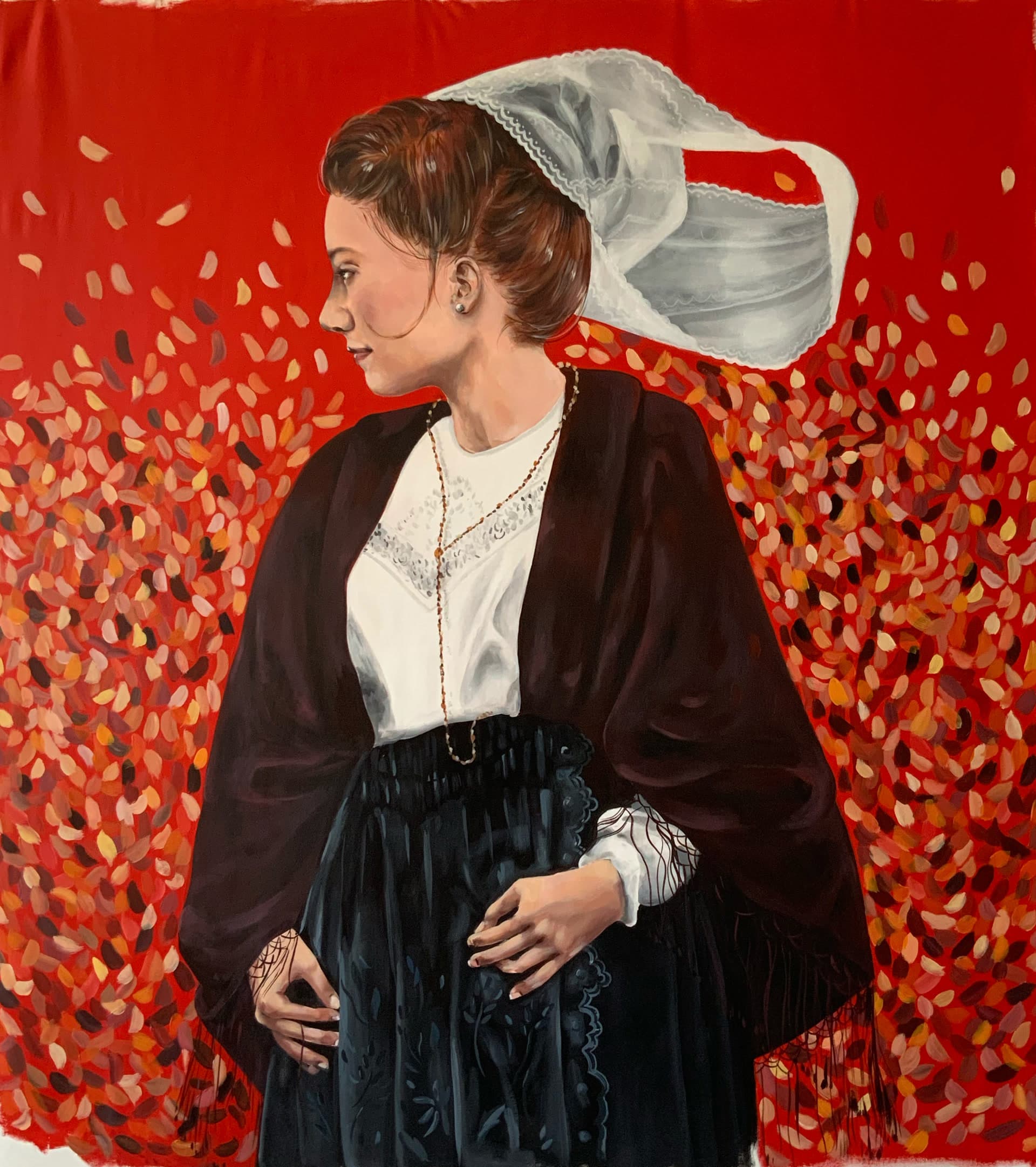 Anne — avant restauration, Acrylique sur toile de Caroline Le Rouge de Guerdavid