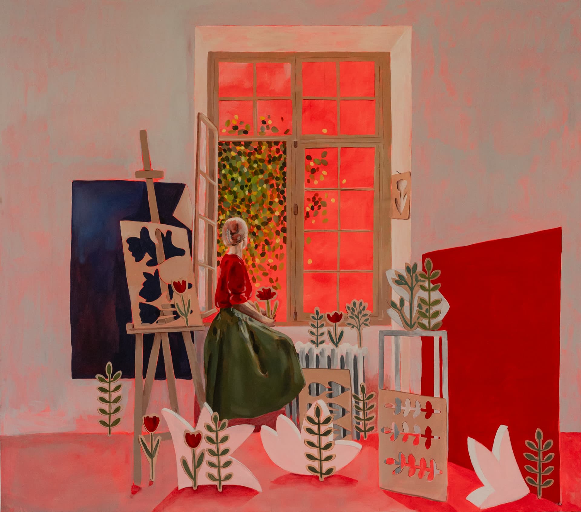 Autoportrait — Acrylique sur toile de Caroline Le Rouge de Guerdavid