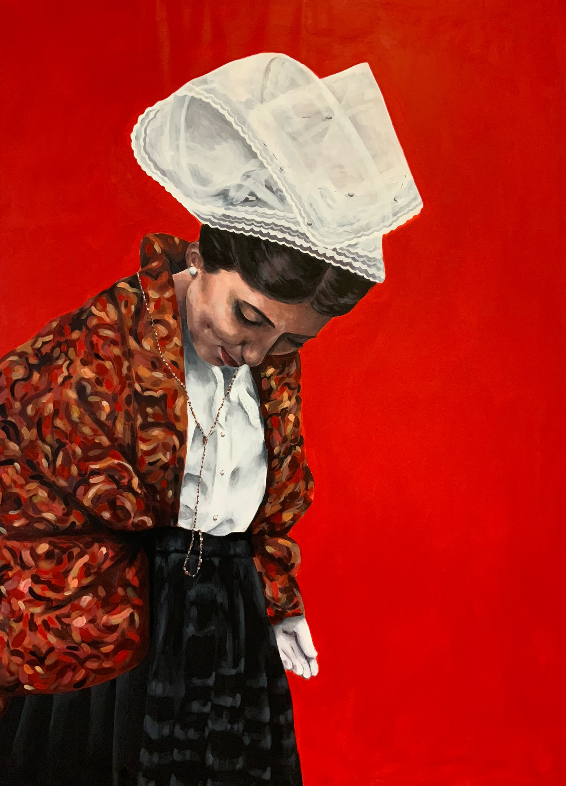 Marie — avant restauration, Acrylique sur toile de Caroline Le Rouge de Guerdavid