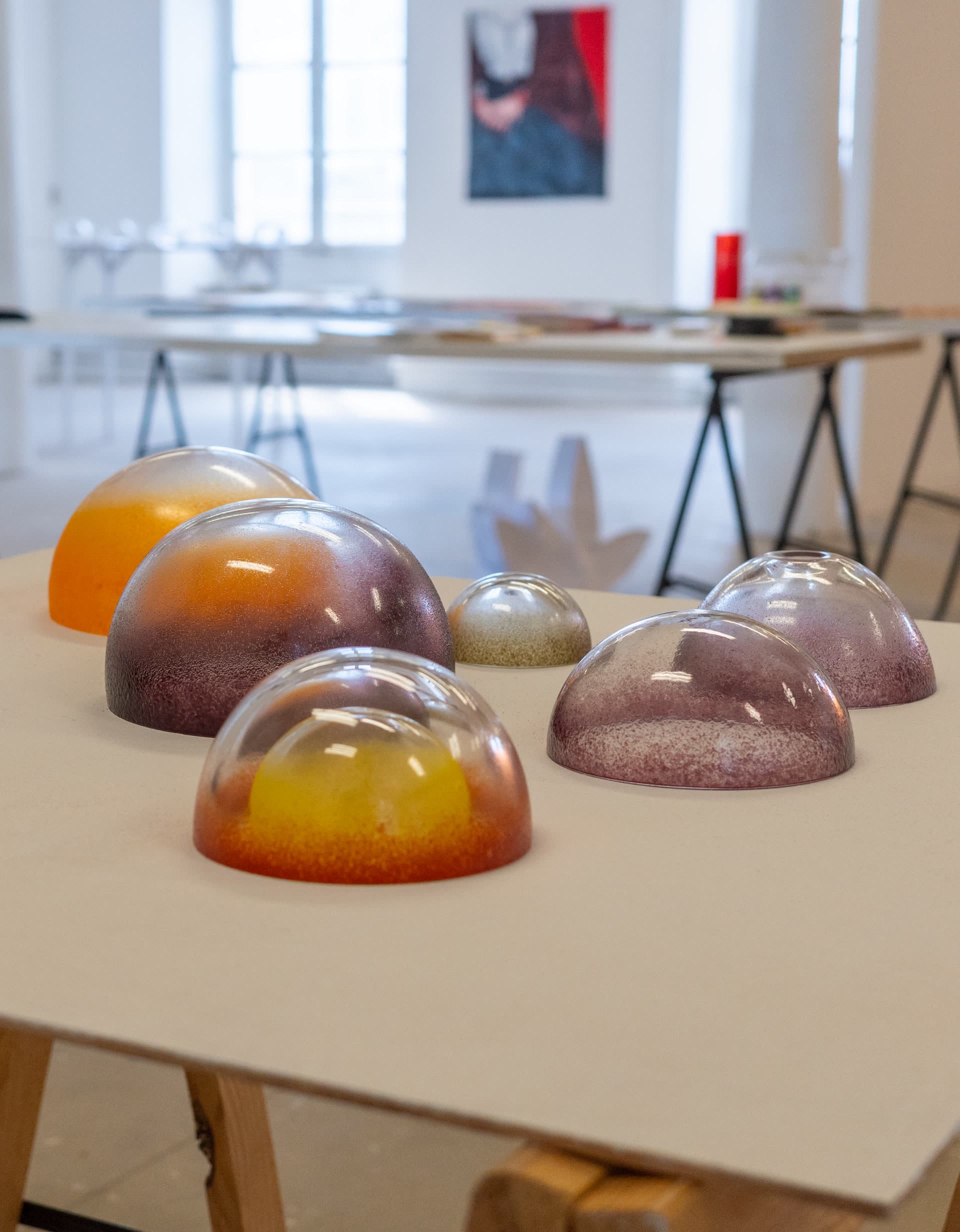 Vitrail bulles — verre coloré de Caroline Le Rouge de Guerdavid