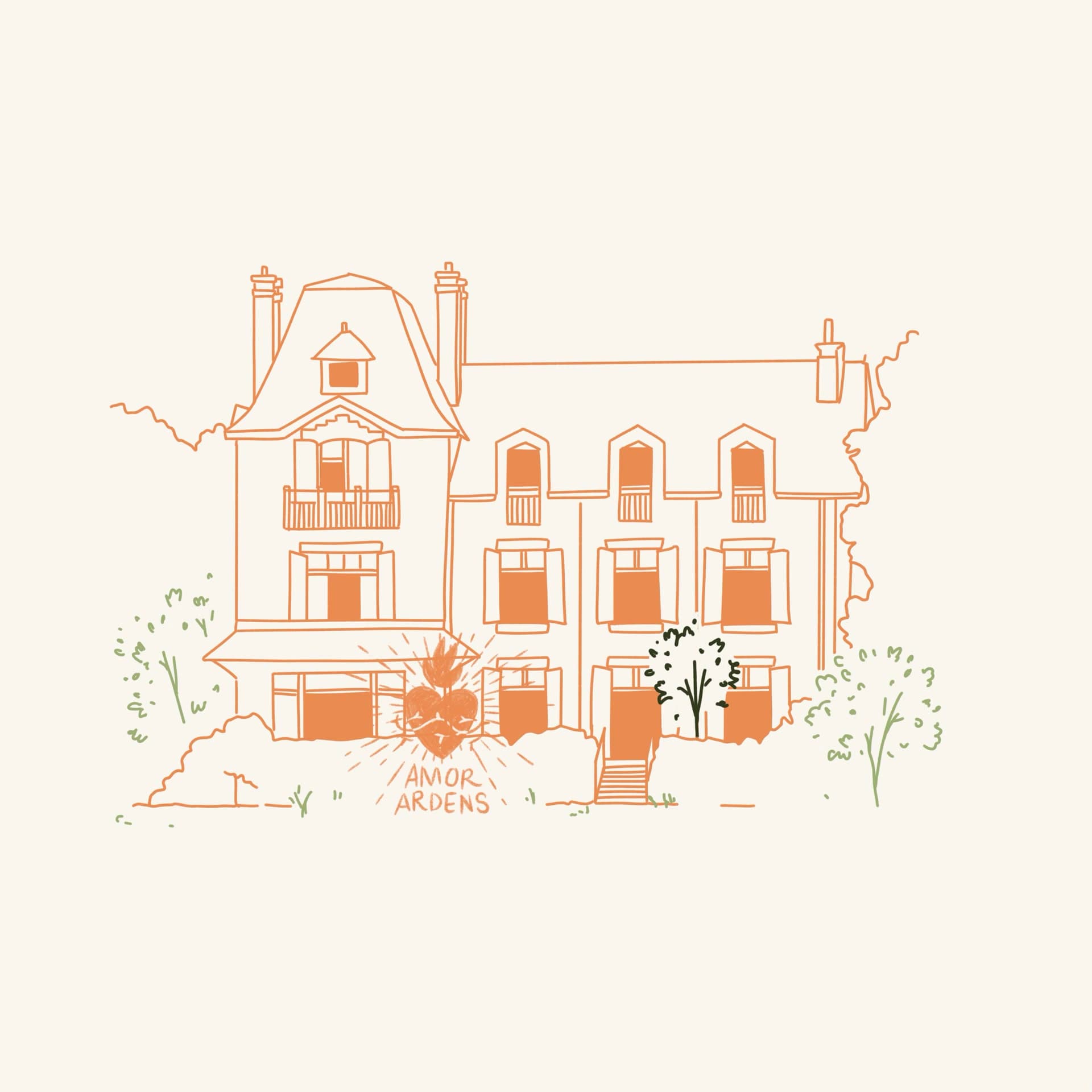 Lieux et Châteaux — illustration de lieu et monument par Caroline Le Rouge de Guerdavid