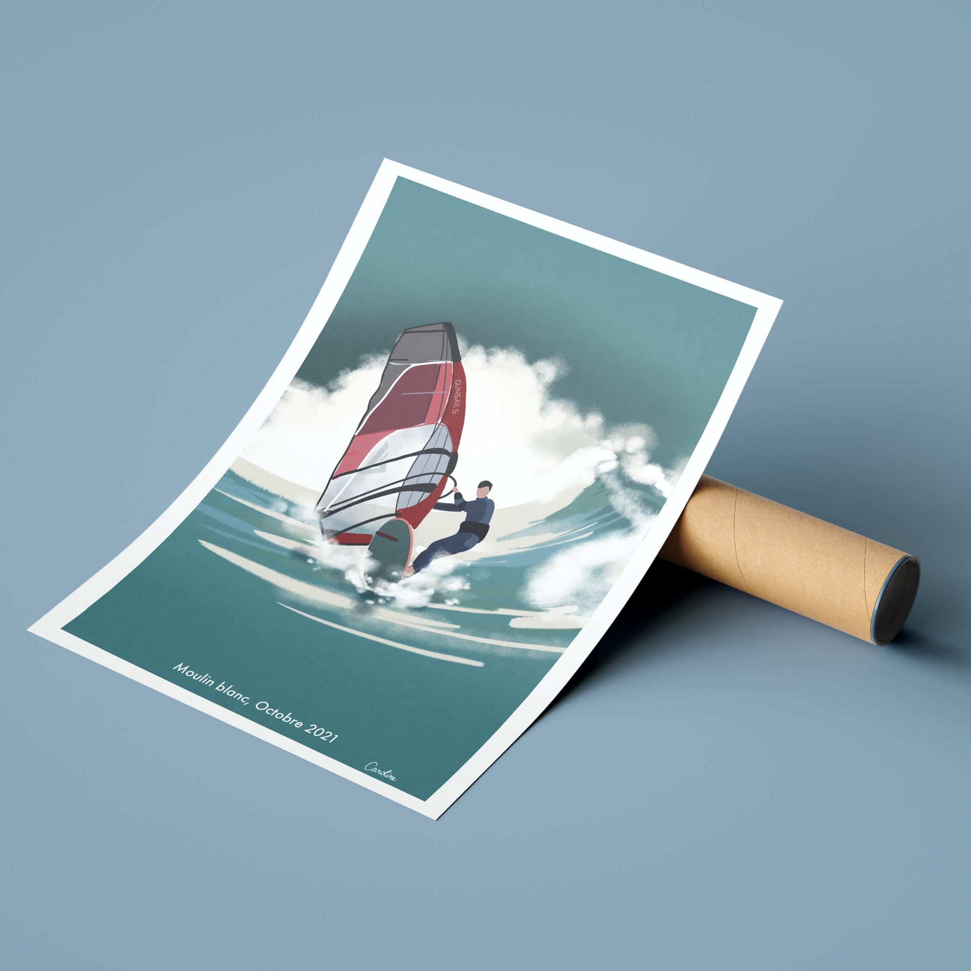 Mer — illustration marine par Caroline Le Rouge de Guerdavid